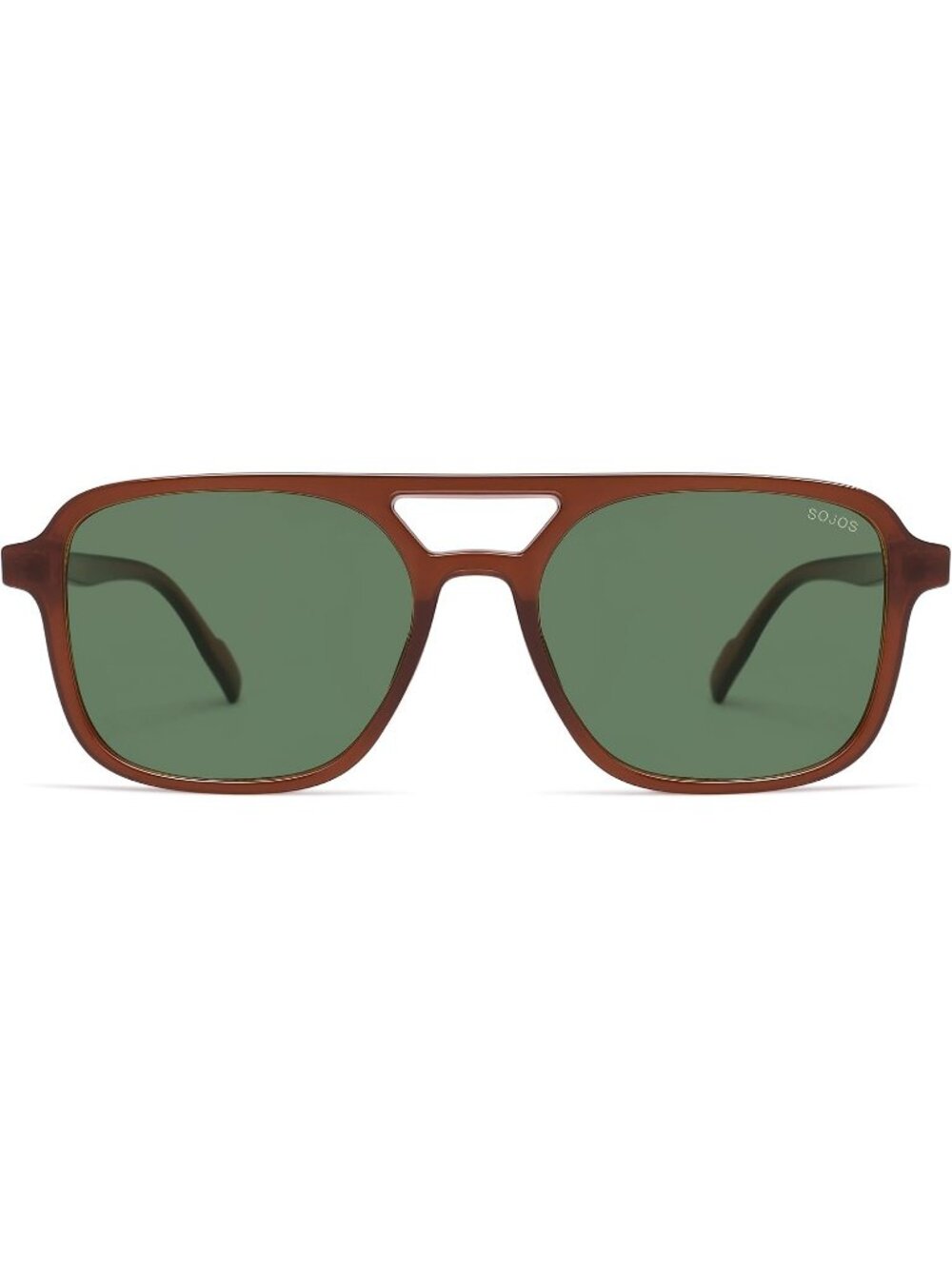 Women's Brown/Green Y2K Retro Aviator Rectangle Shades UV400 Sunglasses - Picture 2 of 6